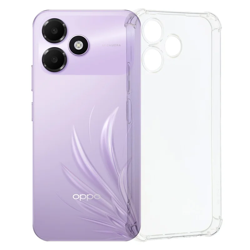 For Oppo A6c 4G TPU Case Reinforced Corners Drop-proof Phone Cover - Transparent