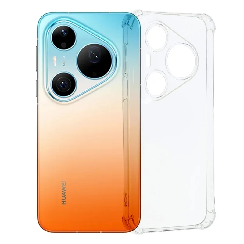For Huawei Pura 90 Pro Max TPU Case forstærkede hjørner, stødfast telefonbeskyttelse - Transparent