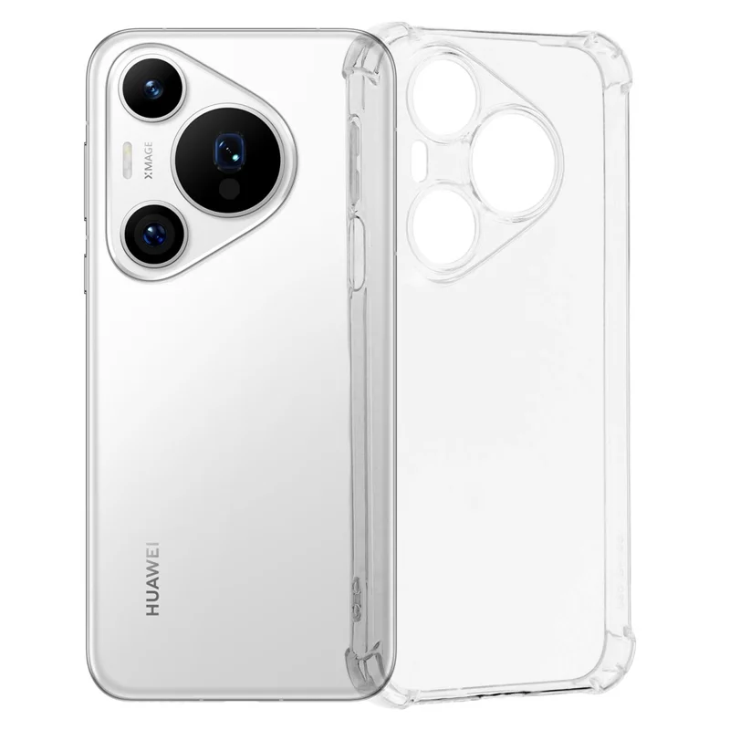 Coque TPU pour Huawei Pura 90 Pro, coque renforcée avec coins anti-chute - Transparent