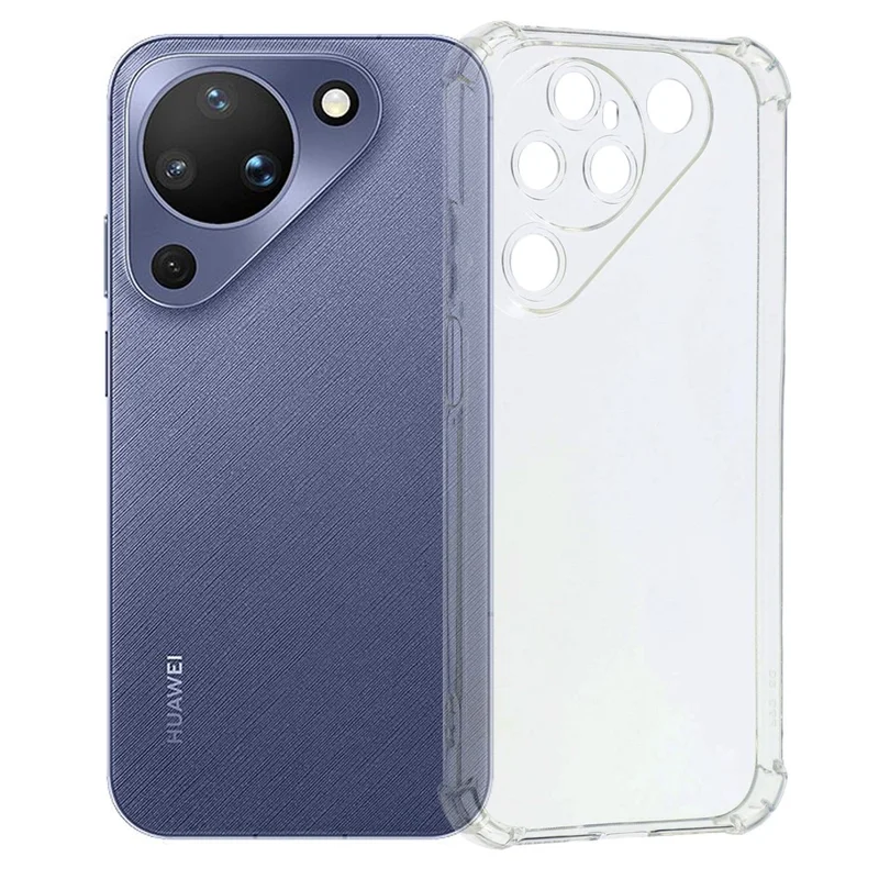 For Huawei Pura 90 TPU Case forstærkede hjørner modstødfast telefonbeskyttelse - Transparent