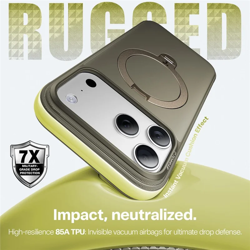 TORRAS Ostand Q3 Rugged Series for iPhone 17 Pro Max Magnetic Case Rotating Kickstand TPU + PC Phone Cover - Moss Green