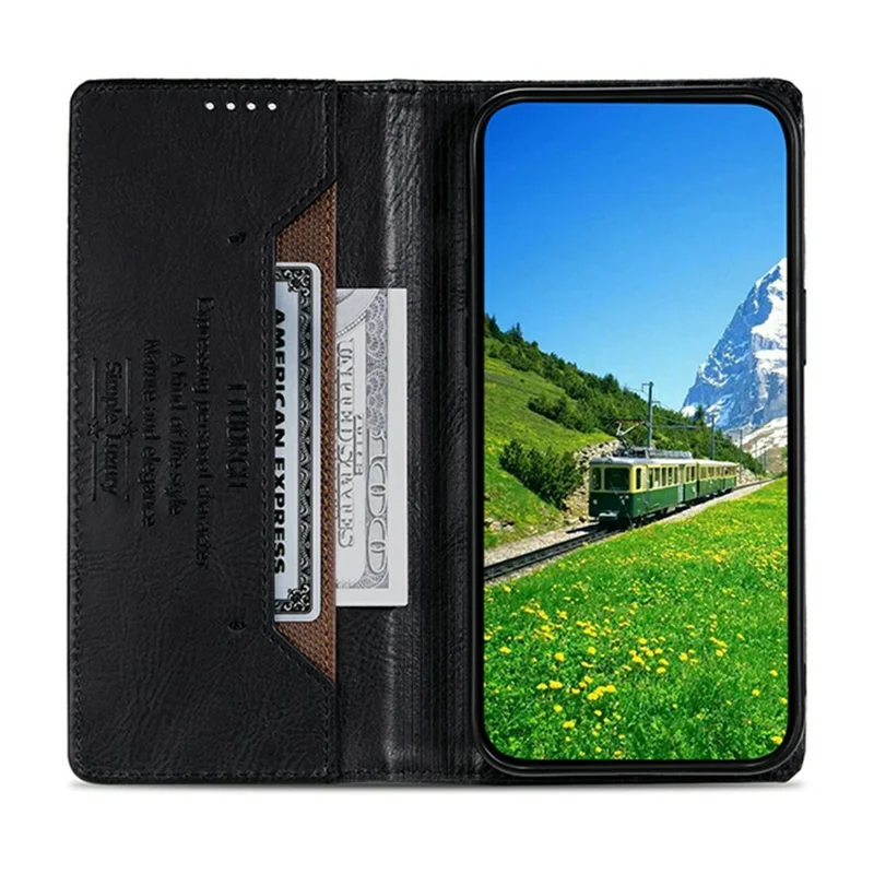 TTUDRCH Style 007 Leather Case For Samsung Galaxy S26 FE RFID Blocking Wallet Stand Phone Cover - Black