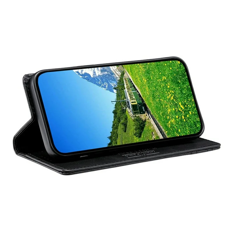 TTUDRCH Style 007 Leather Case For Samsung Galaxy S26 FE RFID Blocking Wallet Stand Phone Cover - Black
