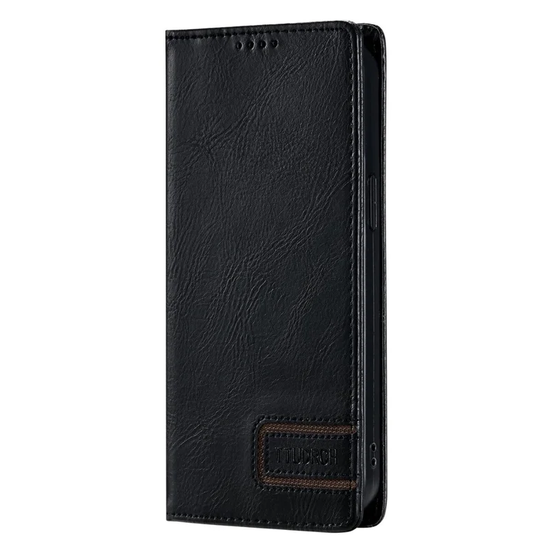 TTUDRCH Style 007 Leather Case For Samsung Galaxy S26 FE RFID Blocking Wallet Stand Phone Cover - Black