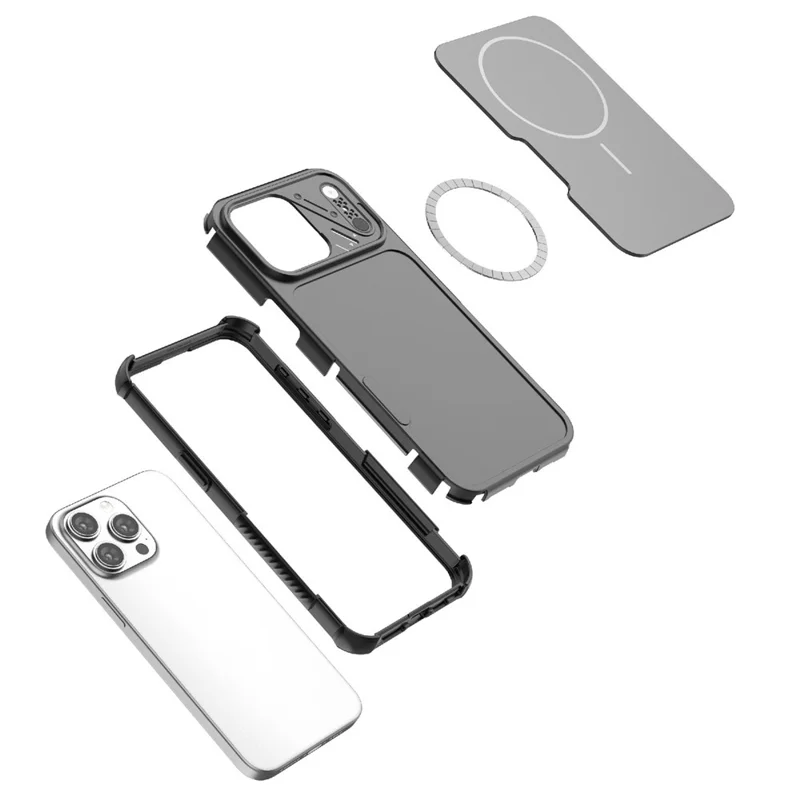 Für iPhone 14 Pro Hülle stoßfest Airbag PC+TPU Handyhülle kompatibel mit MagSafe - Lila