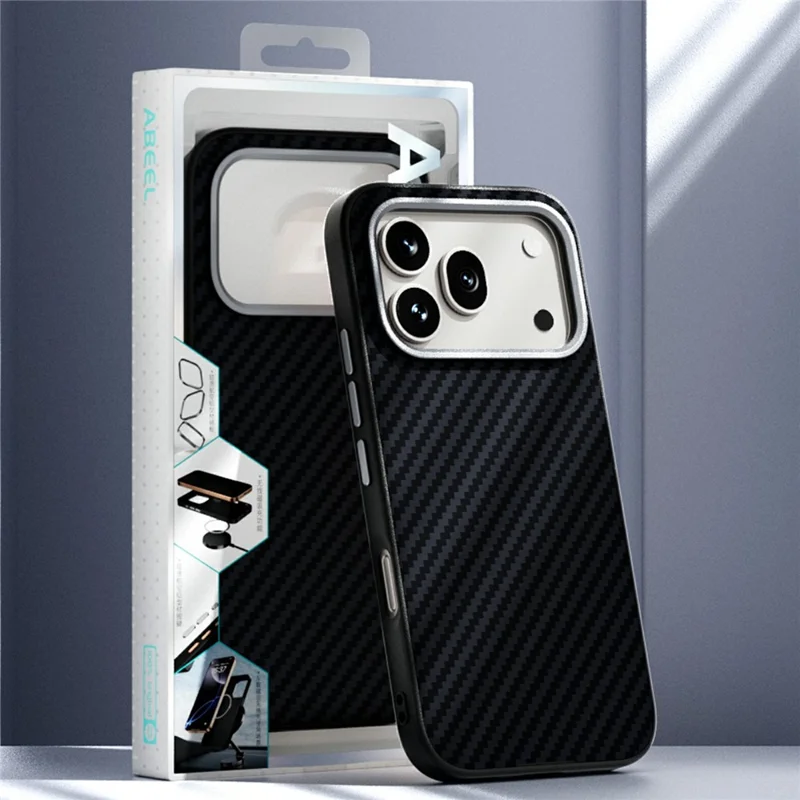 ABEEL For Honor 600 5G / 600 Pro 5G Magnetic Case Carbon Fiber Texture Phone Back Cover - Black