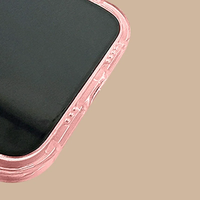 For iPhone 17 Case med Flip Spejl 3D Hjerte Butterfly Bue Tegnefilm TPU + PC Beskyttelsesdæksel - Pink
