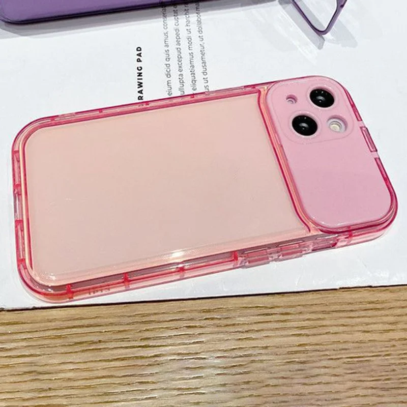 Чехол для iPhone 16 с откидной зеркальной крышкой защиты камеры, ударопрочный чехол из ТПУ + поликарбоната с зеркалом - розовый