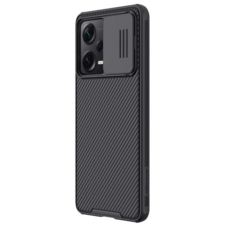 Nillkin Camshield Pro Série Para Xiaomi Redmi Nota 12+ 5G Câmera de Câmera Deslizante Caixa de Telefone Hard PC PC Soft TPU Tampa Protetora à Prova de Choque - Preto