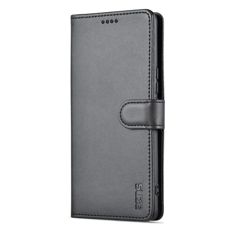 AZNS For Honor X40 5G Teléfono Funda Protectora de Cuero Sintético con Tapa a Prueba de Golpes + Capa Interior de TPU con Soporte - Negro