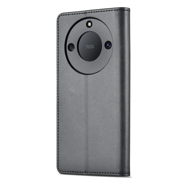 AZNS For Honor X40 5G Teléfono Funda Protectora de Cuero Sintético con Tapa a Prueba de Golpes + Capa Interior de TPU con Soporte - Negro