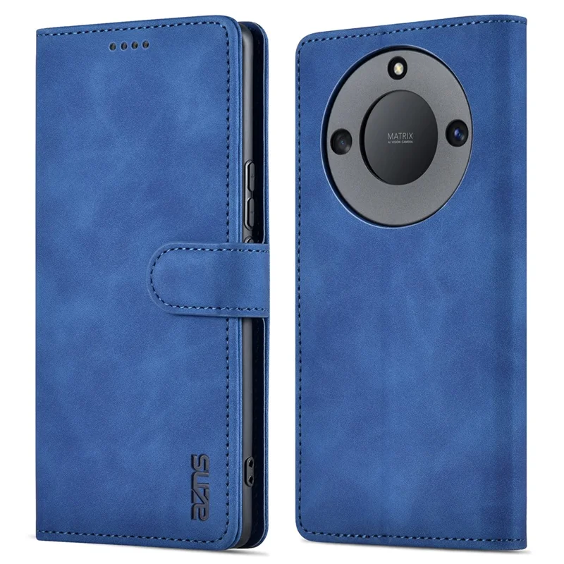 AZNS For Honor X40 5G Phone Protective Flip Cover Shockproof PU Leather + TPU Interior Case with Stand - Blue