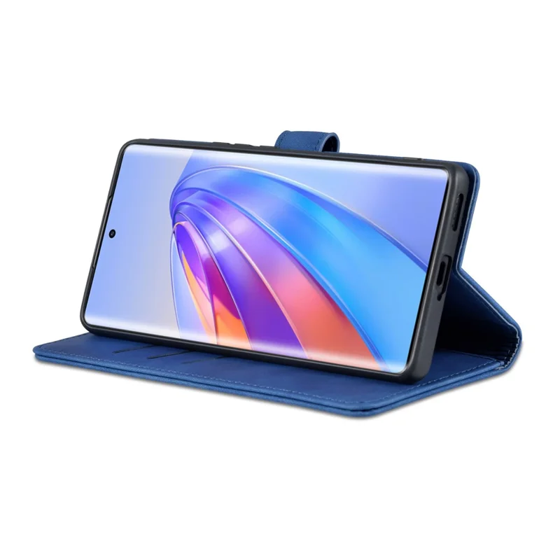AZNS For Honor X40 5G Phone Protective Flip Cover Shockproof PU Leather + TPU Interior Case with Stand - Blue