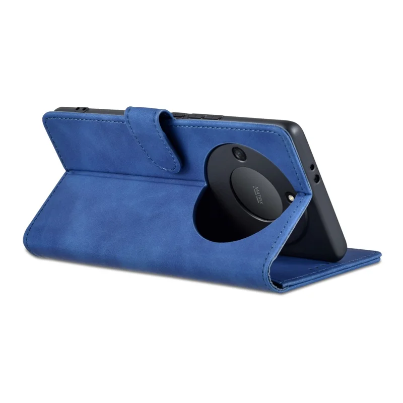 AZNS For Honor X40 5G Phone Protective Flip Cover Shockproof PU Leather + TPU Interior Case with Stand - Blue