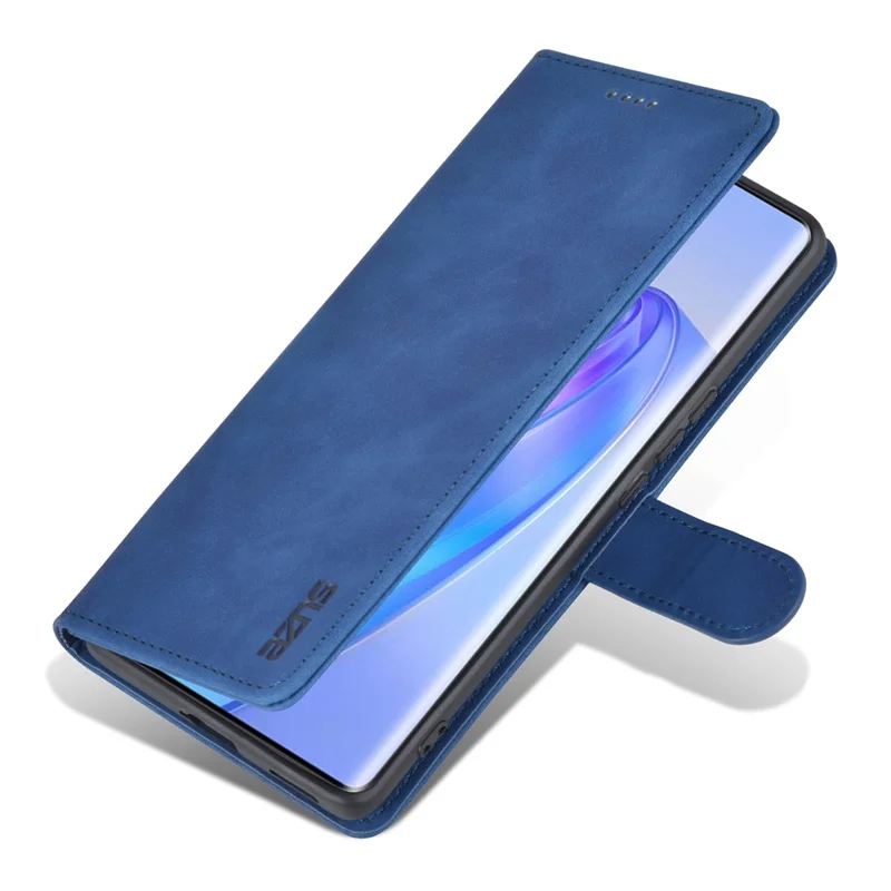 AZNS For Honor X40 5G Phone Protective Flip Cover Shockproof PU Leather + TPU Interior Case with Stand - Blue