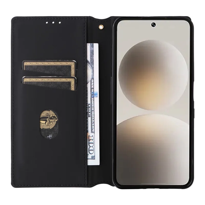 For SoftBank Natural AI Phone Case Wallet Rhombus Imprinted PU Leather Phone Cover - Silver
