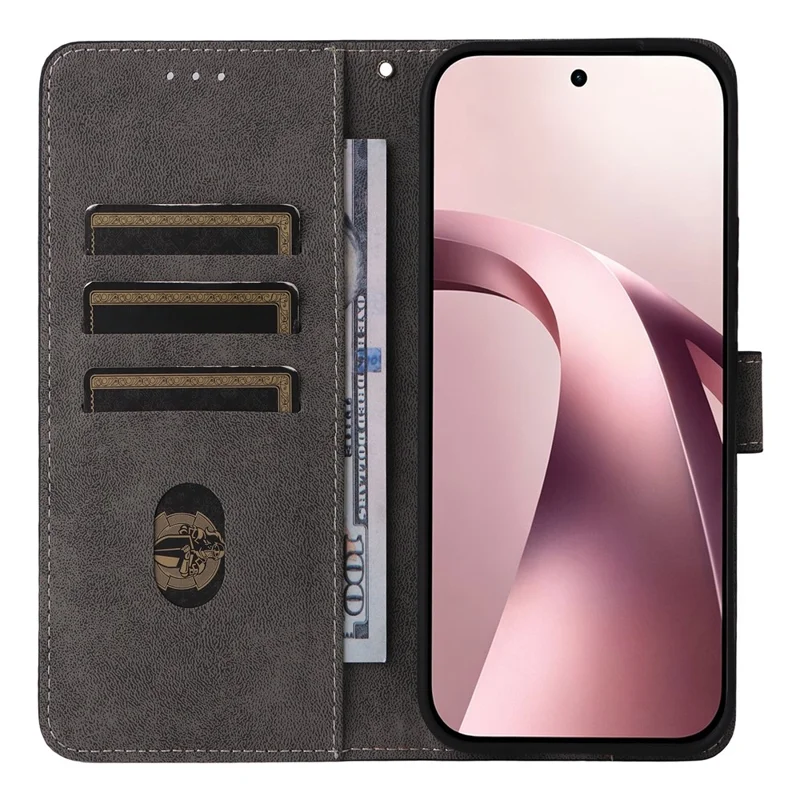 Til Xiaomi 17T Skånløs RFID-blokerende PU-læder telefonbeskytning med stativ og stropløsning - Sort