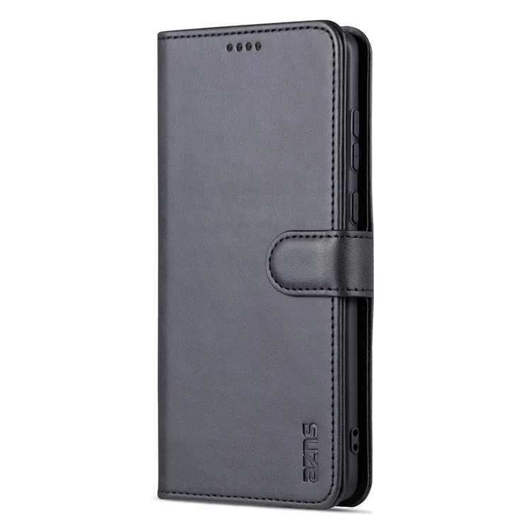 AZNS Pour Huawei Mate 50 Pro 4G Anti-fall Phone Protective Flip Cover PU Cuir pu + TPU Interior Case Avec Support - le Noir