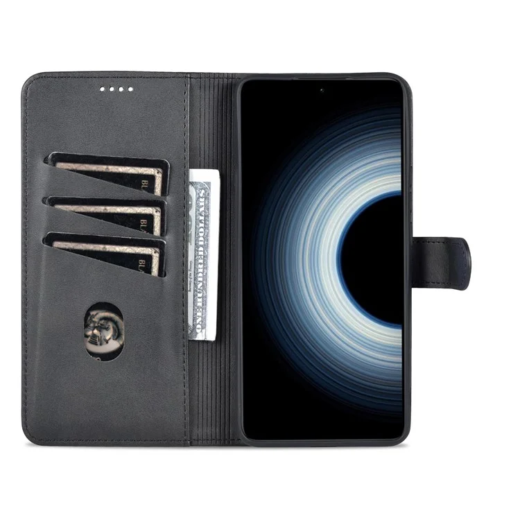 AZNS For Xiaomi Redmi K50 Ultra 5G / 12T 5G / 12T Pro 5G Full Protection Phone Protective Flip Cover PU Leather + TPU Interior Case with Stand - Black