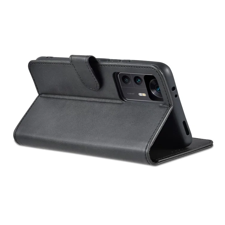AZNS For Xiaomi Redmi K50 Ultra 5G / 12T 5G / 12T Pro 5G Full Protection Phone Protective Flip Cover PU Leather + TPU Interior Case with Stand - Black
