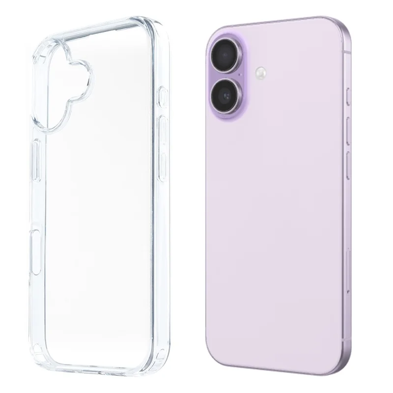 COTECi For iPhone 16 Plus Clear Phone Case AI Camera Cutout Shockproof TPU PC Back Cover