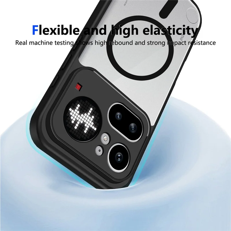 Für Nothing Phone (4a) Pro Magnetische Hülle Transparente PC + TPU Stoßfeste, Hautfreundliche Handyhülle - Schwarz