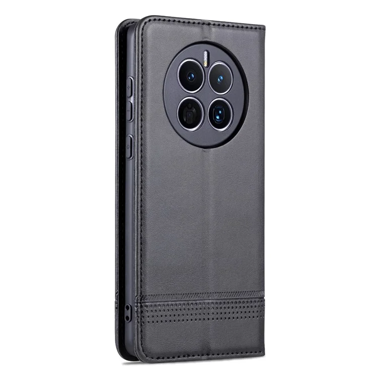 AZNS Pour Huawei Mate 50 4G Texture Cow Texture Visilement du Support pu Leather Magnetic Auto-absorbed Folio Flip Portefeuille Couverture - le Noir
