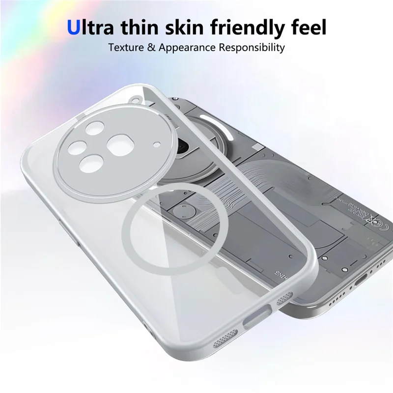 For Nothing Phone (3a) Pro Magnetic Case Transparent PC + TPU Shockproof Skin-friendly Phone Cover - Grey