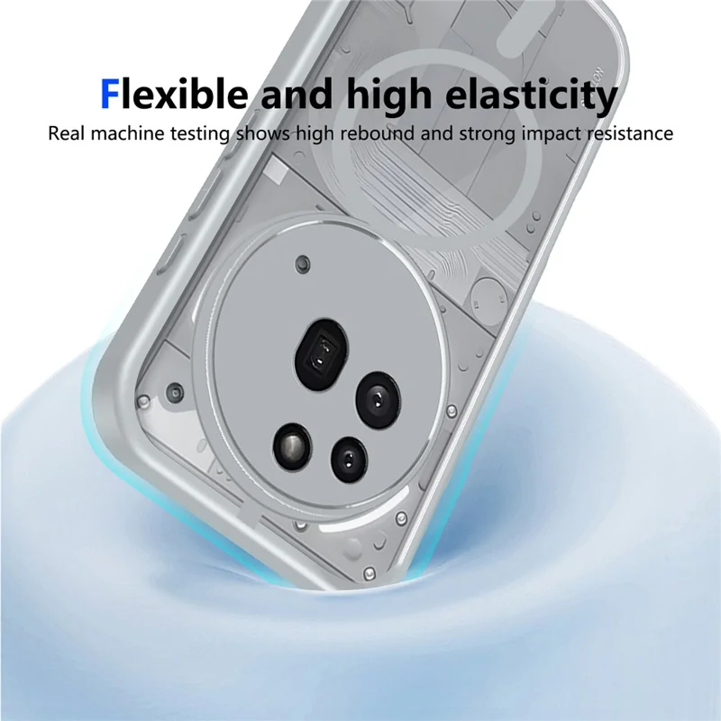 For Nothing Phone (3a) Pro Magnetic Case Transparent PC + TPU Shockproof Skin-friendly Phone Cover - Grey