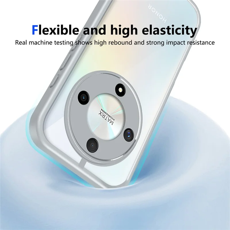 Magnetic Case For Honor X70 5G / X9d 5G / Magic8 Lite 5G Transparent PC + TPU Shockproof Skin-friendly Phone Cover - Grey