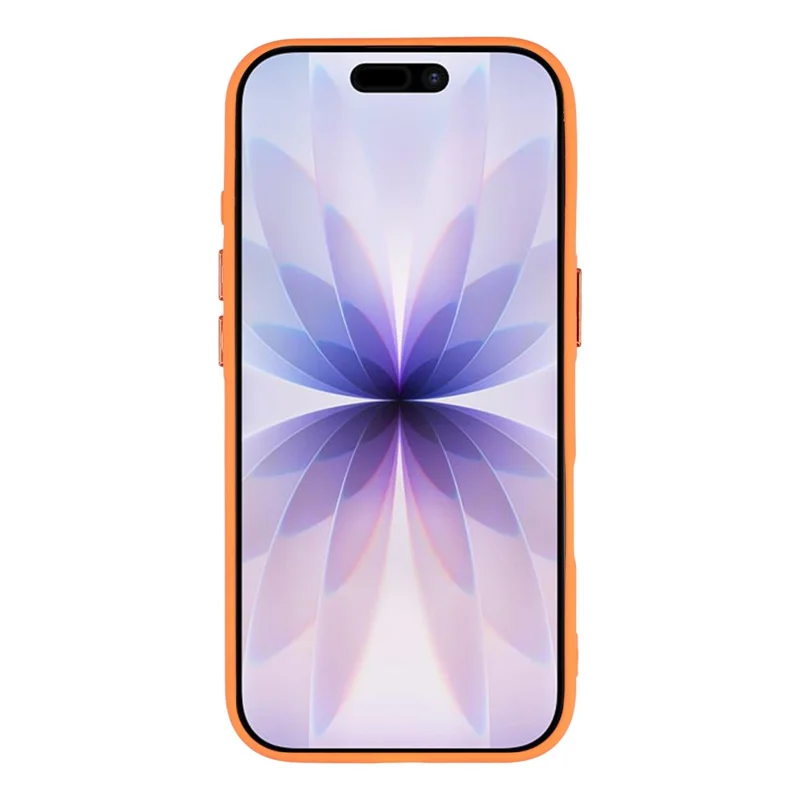 For iPhone 17 Magnetic Case TPU + PC Shockproof Phone Cover with Electroplated Buttons - Orange