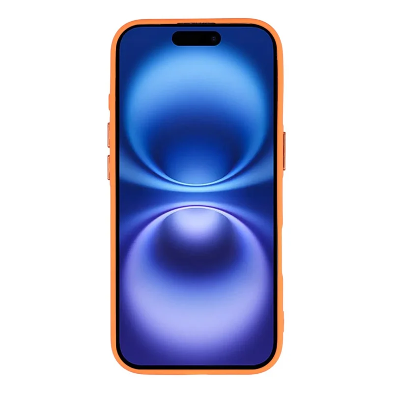 For iPhone 16 Magnetic Case TPU + PC Shockproof Phone Cover with Electroplated Buttons - Orange