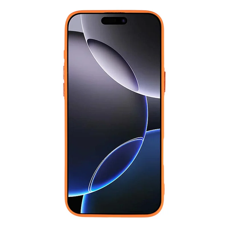 For iPhone 16 Pro Magnetic Case TPU + PC Shockproof Phone Cover with Electroplated Buttons - Orange