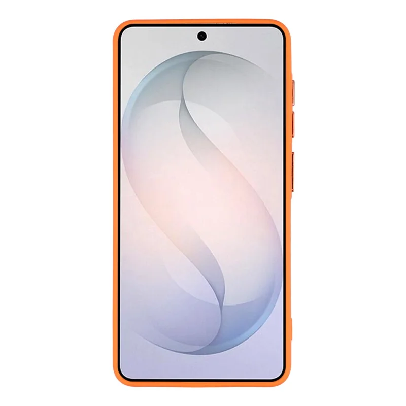 For Samsung Galaxy S25 FE Magnetic Case TPU + PC Shockproof Phone Cover with Electroplated Buttons - Orange