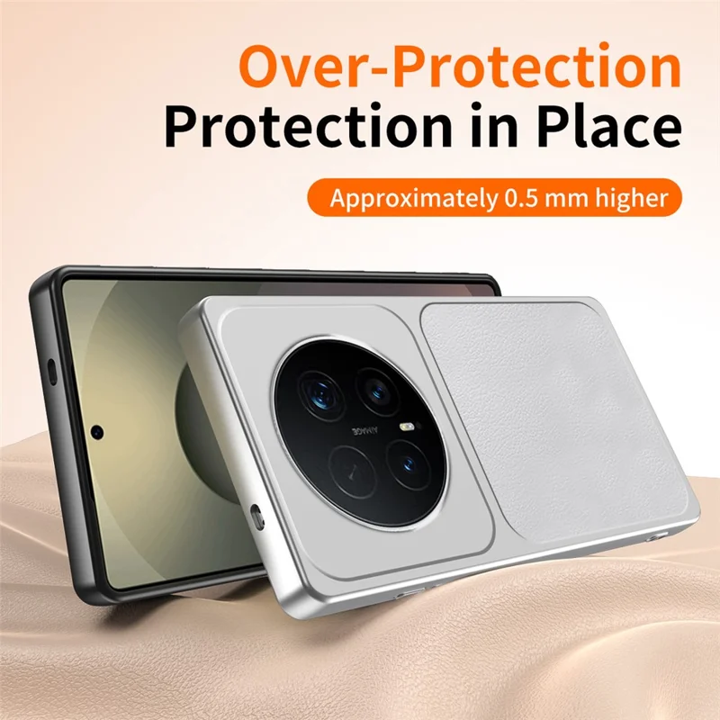 WANLONFENG XYP Series for Honor Magic8 Pro 5G Case Lambskin Texture Shockproof PC TPU Hybrid Protective Cover with 2Pcs Tempered Glass Film - Black