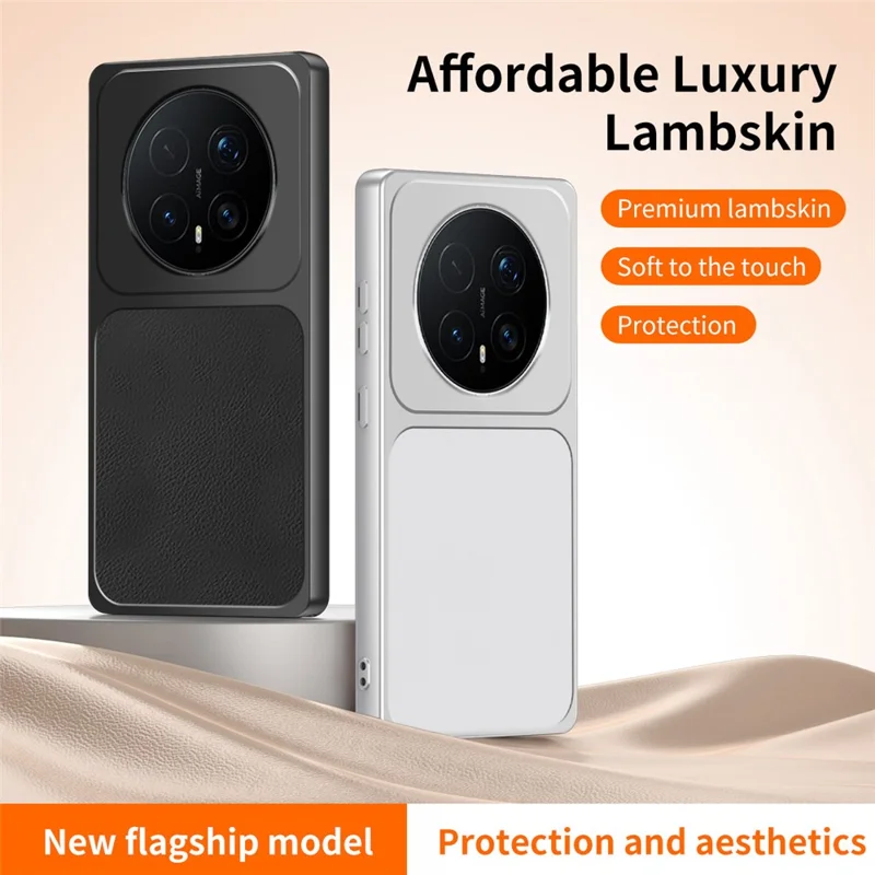 WANLONFENG XYP Series for Honor Magic8 Pro 5G Case Lambskin Texture Shockproof PC TPU Hybrid Protective Cover with 2Pcs Tempered Glass Film - Black