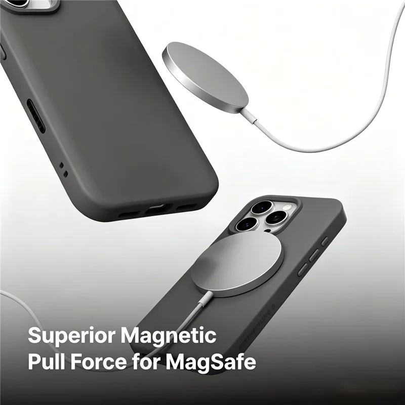 RHINOSHIELD SolidX-serie voor iPhone 16 Pro magnetische hoes TPE schokbestendige telefoonhoes - Ash Grey