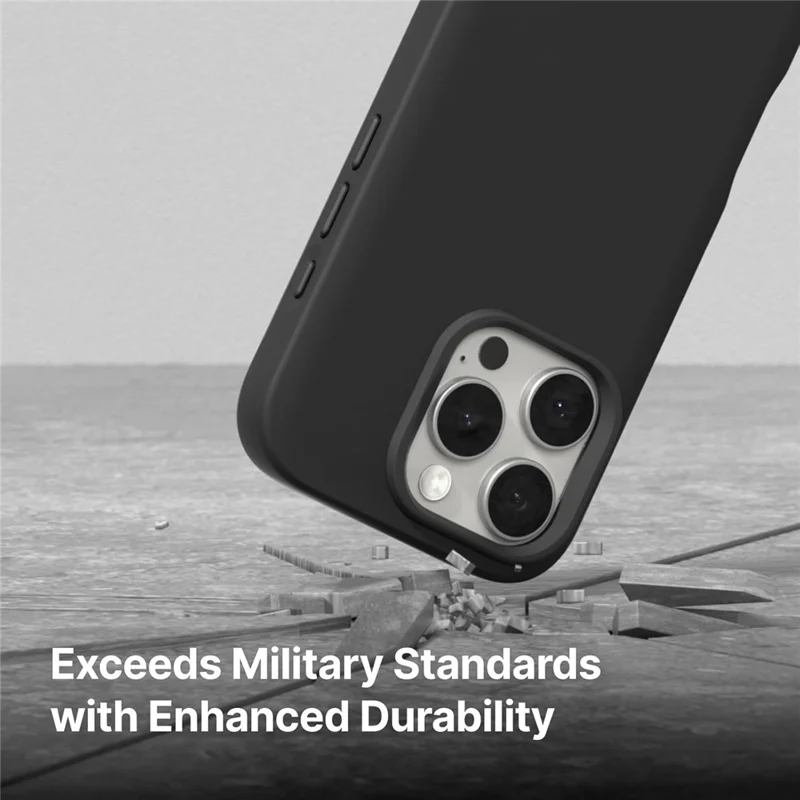 RHINOSHIELD SolidX-serie voor iPhone 16 Pro magnetische hoes TPE schokbestendige telefoonhoes - Ash Grey