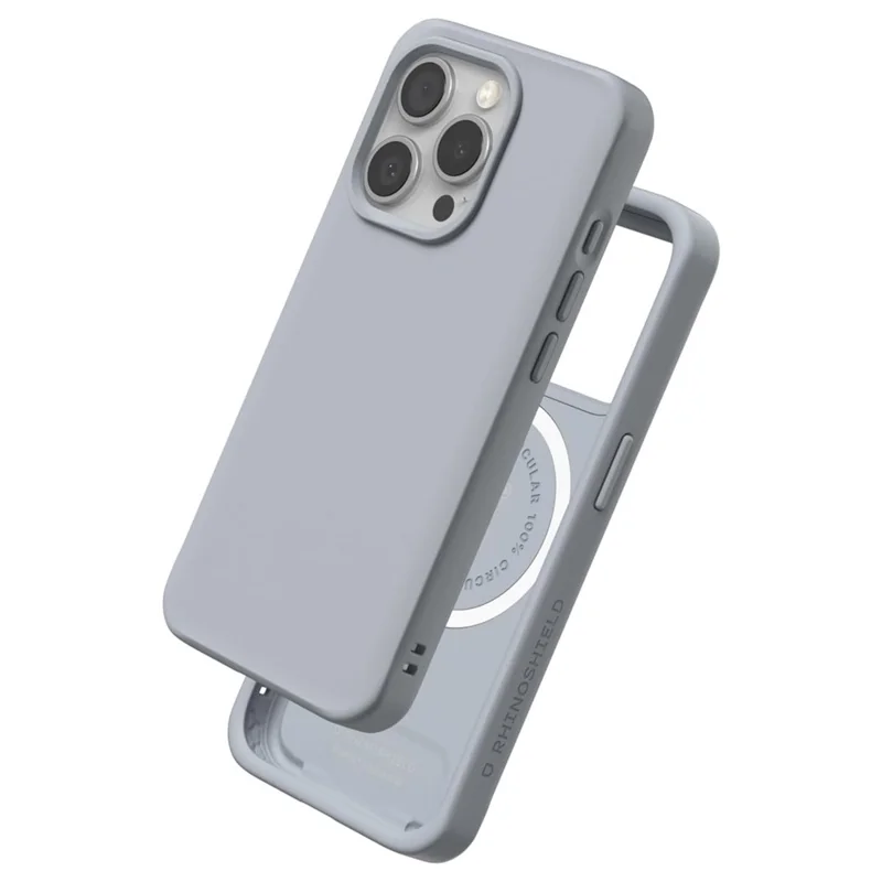 RHINOSHIELD SolidX-serie voor iPhone 15 Pro Max magnetische hoes TPE schokbestendige telefoonhoes - Ash Grey
