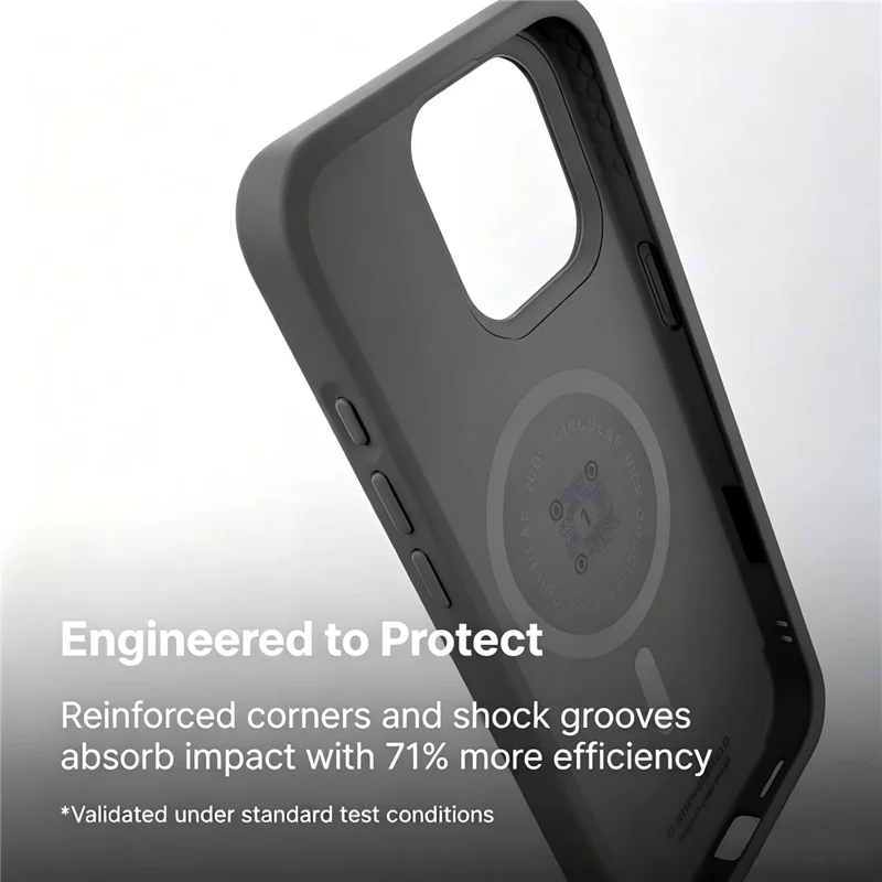 RHINOSHIELD SolidX-serie voor iPhone 15 Pro Max magnetische hoes TPE schokbestendige telefoonhoes - Ash Grey