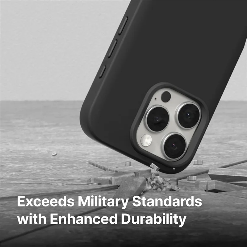 RHINOSHIELD SolidX-serie voor iPhone 15 Pro Max magnetische hoes TPE schokbestendige telefoonhoes - Ash Grey