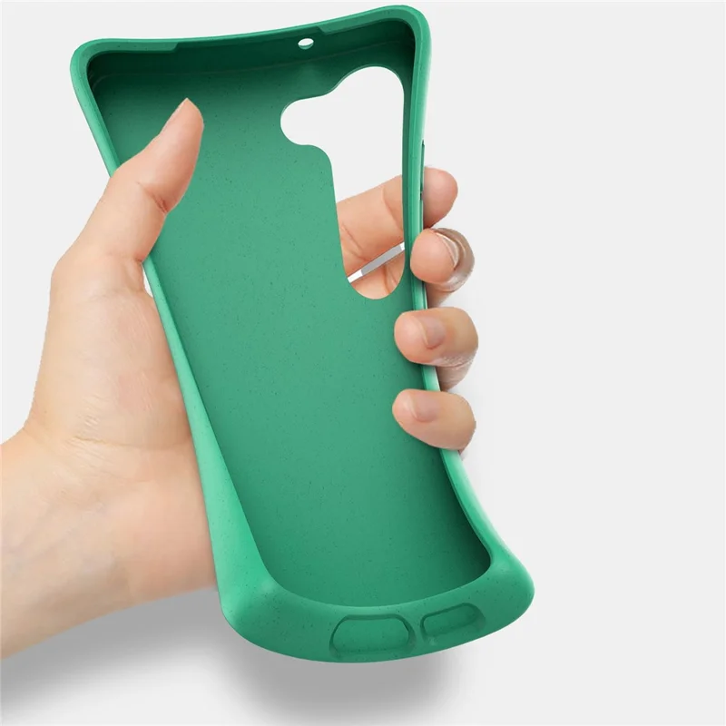 For Samsung Galaxy S22 5G Biodegradable Wheat Straw+TPU Cell Phone Shell Anti-fall Matte Mobile Phone Case - Blackish Green