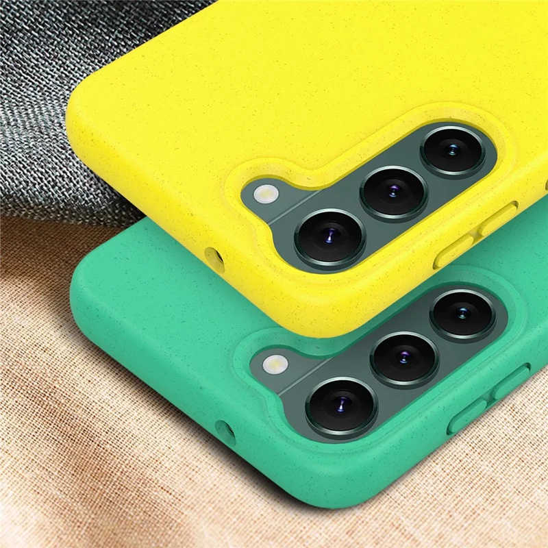 For Samsung Galaxy S22 5G Biodegradable Wheat Straw+TPU Cell Phone Shell Anti-fall Matte Mobile Phone Case - Blackish Green