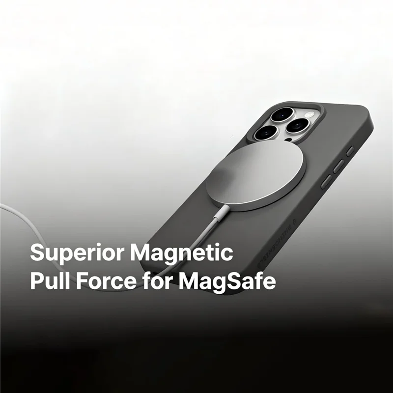 RHINOSHIELD Serie SolidX per iPhone 15 Pro Custodia Magnetica TPE Antiurto - Grigio Cenere