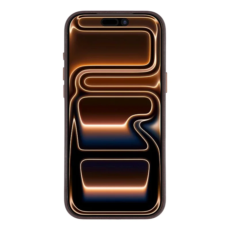 For iPhone 17 Pro Magnetic Case Eco-Friendly Bio-Based Leather Phone Back Cover GRS Certified - Dark Brown