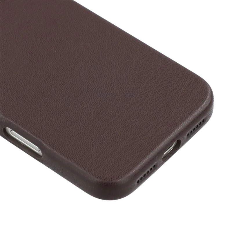 For iPhone 17 Pro Magnetic Case Eco-Friendly Bio-Based Leather Phone Back Cover GRS Certified - Dark Brown