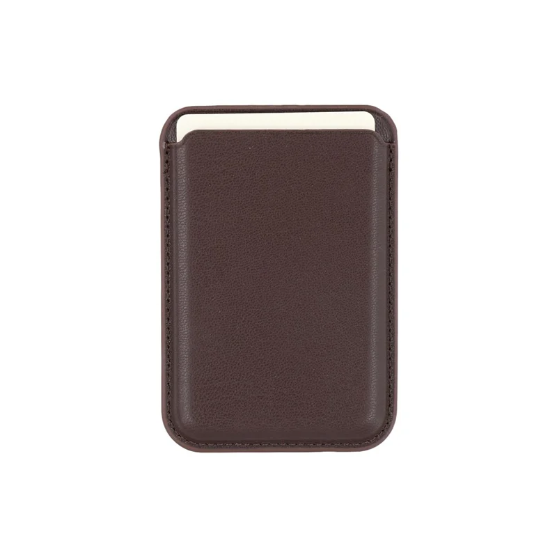 For iPhone 17 Pro Magnetic Case with Card Holder Bio-Based Leather Phone Back Cover GRS Certified - Dark Brown