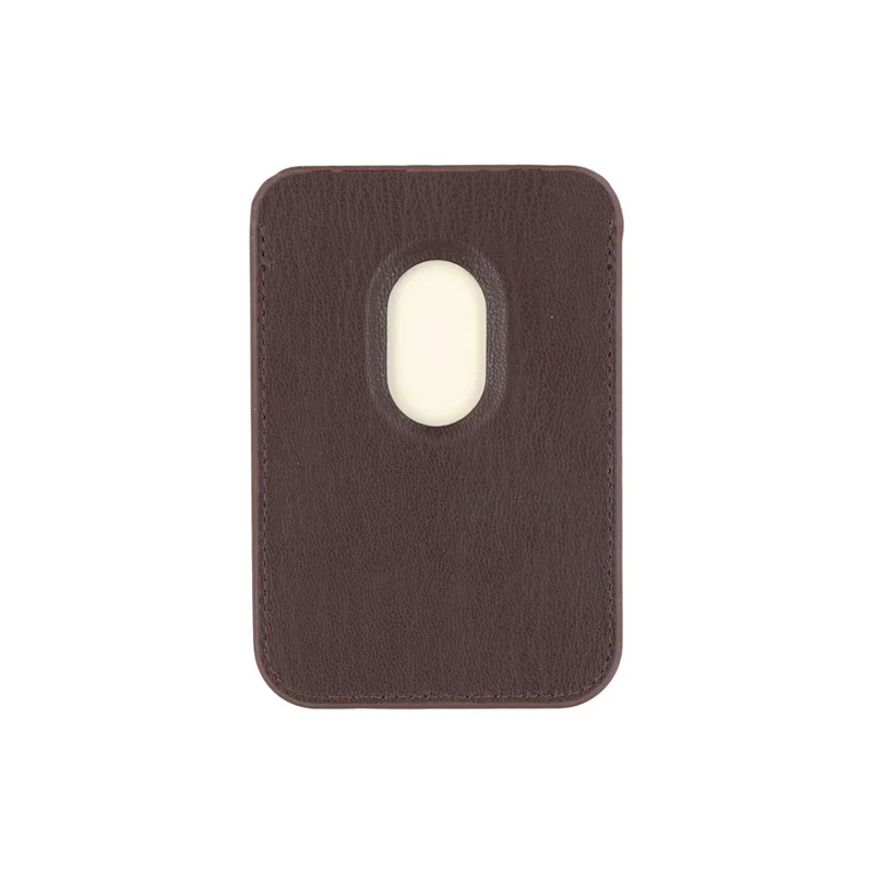 For iPhone 17 Pro Magnetic Case with Card Holder Bio-Based Leather Phone Back Cover GRS Certified - Dark Brown