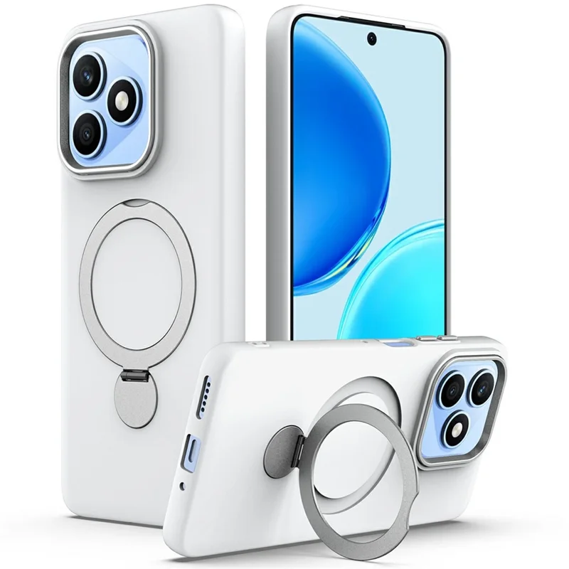 Magnetic Case For Honor X5c 4G / X5c Plus 4G / X5d 4G / X5d Plus 4G / Play10A 4G Rotating Ring Kickstand TPU + PC Back Cover - White