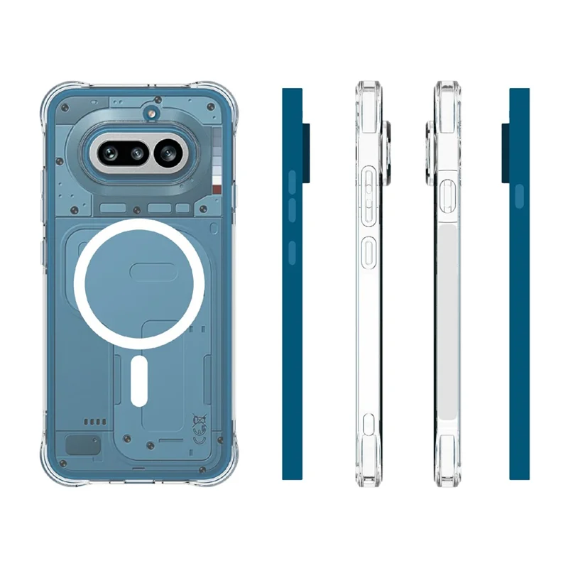 For Nothing Phone (4a) Magnetic Case TPU Anti-drop Phone Back Cover - Transparent